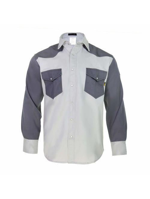 Just In Trend Flame Resistant FR Shirt - 88/12 - Western Style - Two Tone