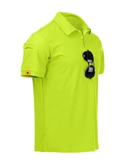 ZITY Men's Polo Shirt Cool Quick-Dry Sweat-Wicking Color Block Short Sleeve Sports Golf Tennis T-Shirt