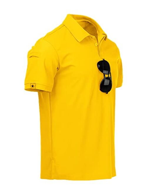 ZITY Men's Polo Shirt Cool Quick-Dry Sweat-Wicking Color Block Short Sleeve Sports Golf Tennis T-Shirt