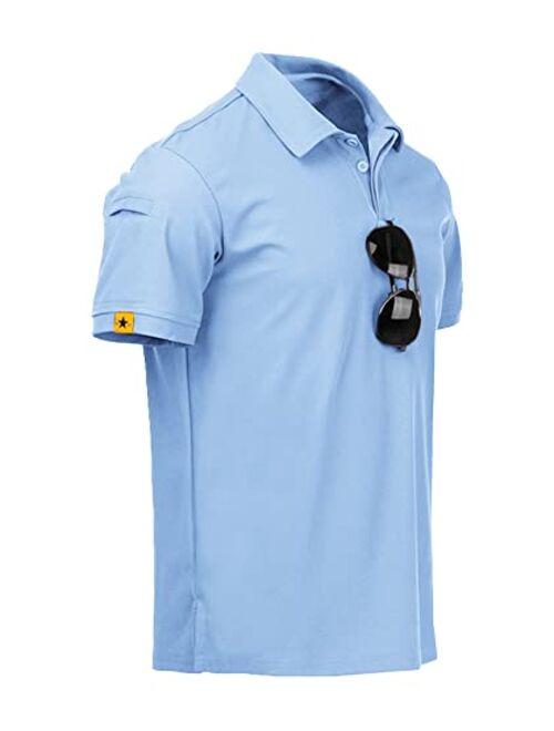 ZITY Men's Polo Shirt Cool Quick-Dry Sweat-Wicking Color Block Short Sleeve Sports Golf Tennis T-Shirt