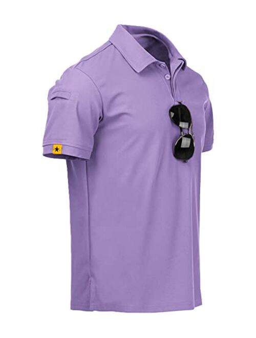 ZITY Men's Polo Shirt Cool Quick-Dry Sweat-Wicking Color Block Short Sleeve Sports Golf Tennis T-Shirt