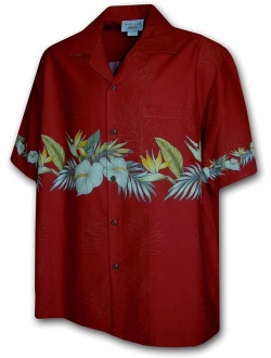 Pacific Legend Mens Anthurium Bird of Paradise Shirt