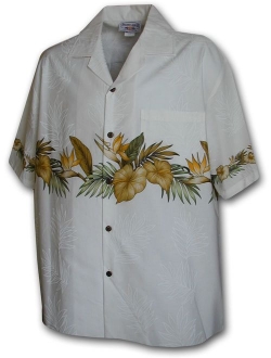 Pacific Legend Mens Anthurium Bird of Paradise Shirt