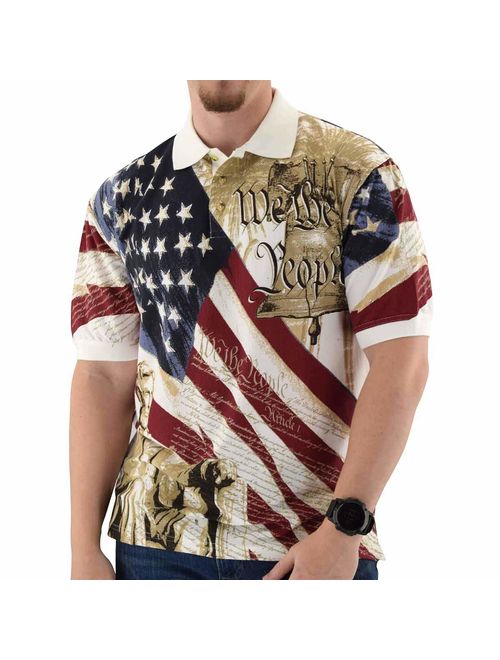 Cotton Traders Allover Patriotic Men's Polo Shirt