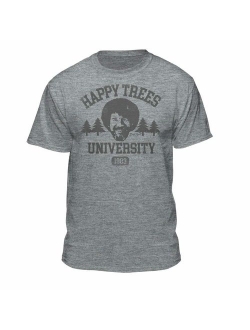 Bob Ross Happy Trees Cotton Printed Short Sleeve Crew Neck T-Shirt