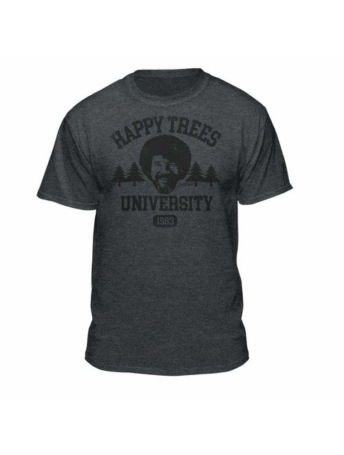 Bob Ross Happy Trees Cotton Printed Short Sleeve Crew Neck T-Shirt