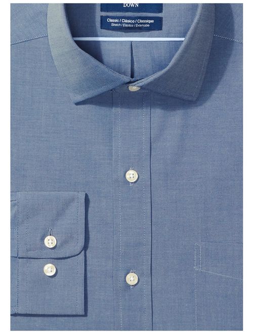 Amazon Brand - BUTTONED DOWN Men's Classic Fit Stretch Poplin Dress Shirt, Supima Cotton Non-Iron, Spread-Collar