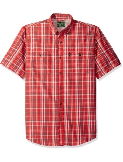 G.H. Bass & Co. Men's Explorer Short Sleeve Fishing Shirt Plaid Button Pocket