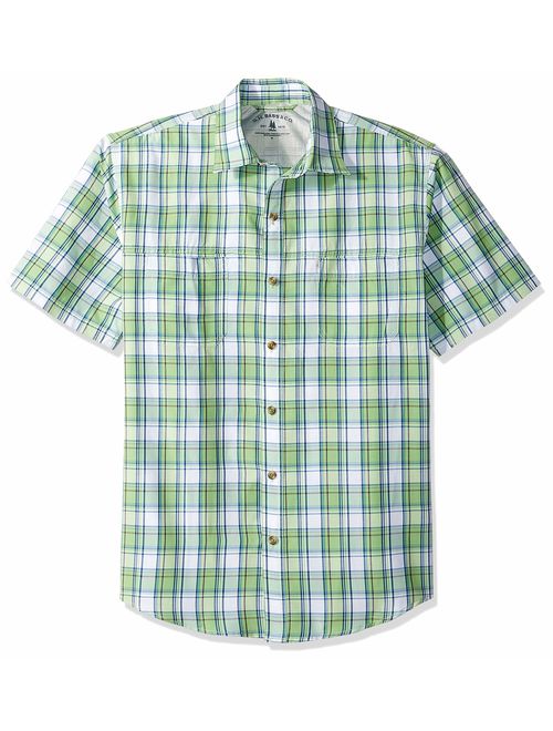 G.H. Bass & Co. Men's Explorer Short Sleeve Fishing Shirt Plaid Button Pocket