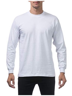 Men's Heavyweight Cotton Long Sleeve Crew Neck T-Shirt