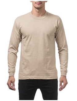 Men's Heavyweight Cotton Long Sleeve Crew Neck T-Shirt