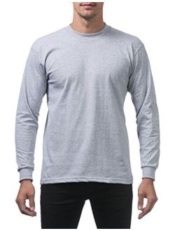 Men's Heavyweight Cotton Long Sleeve Crew Neck T-Shirt