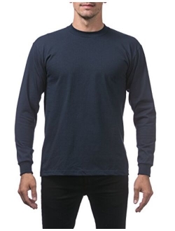 Men's Heavyweight Cotton Long Sleeve Crew Neck T-Shirt