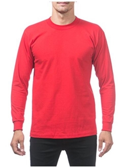 Men's Heavyweight Cotton Long Sleeve Crew Neck T-Shirt