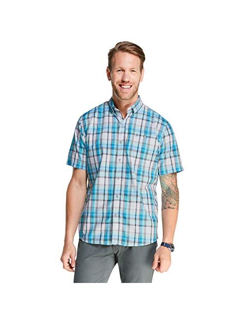 GH Bass Sportsman Short Sleeved Men's Shirt Woodbine Green Plaid XL