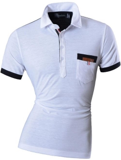 jeansian Men's Casual Slim Fit Short Sleeves Polo Shirt T-Shirt Tee Tops U007