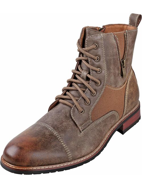 Ferro Aldo Andy Mens Ankle Boots | Combat | Lace Up | Fashion | Casual | Winter | Dark Brown