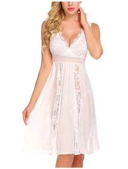 Babydoll Lingerie for Women Sexy Nightgowns for Bride Lace Chemise Lingerie Nighty