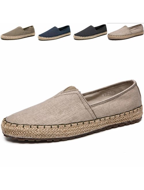 CASMAG Men's Fashion Casual Cloth Shoes Canvas Slip-on Loafers Espadrille Leisure Walking Sneakers Moccasins Boat Shoes