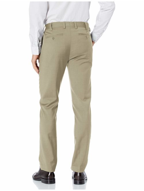 Louis Raphael LUXE Men's Slim Fit Flat Front Stretch Wool Blend Dress Pant