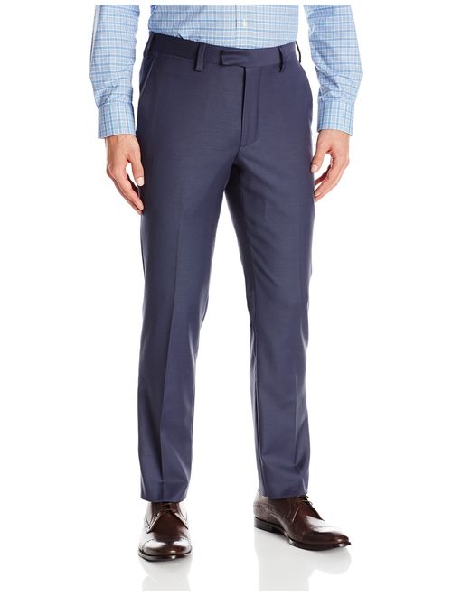 Louis Raphael LUXE Men's Slim Fit Flat Front Stretch Wool Blend Dress Pant