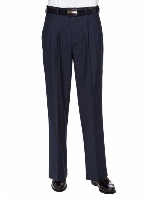 GIOVANNI UOMO Mens Pleated Front Expandable Waist Dress Pants