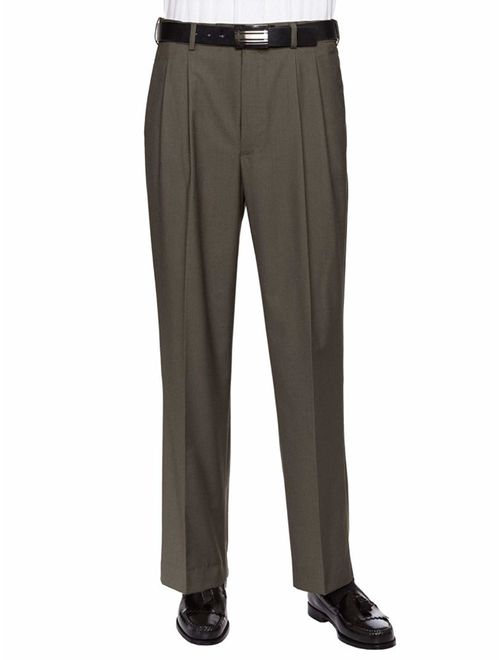 GIOVANNI UOMO Mens Pleated Front Expandable Waist Dress Pants