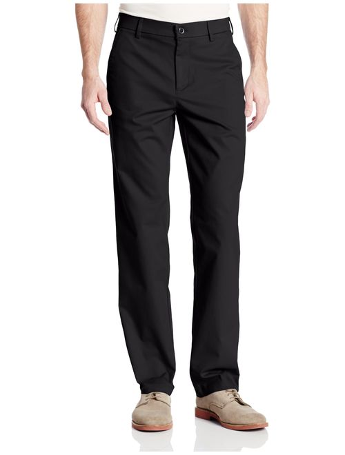 Haggar Men's Performance Cotton Slack Straight-Fit Plain-Front Pant