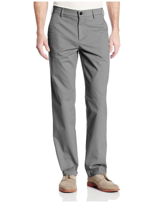 Haggar Men's Performance Cotton Slack Straight-Fit Plain-Front Pant