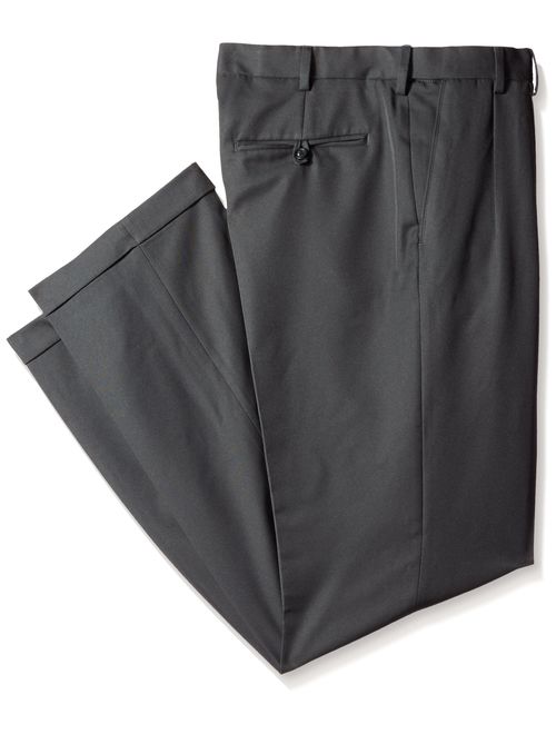 IZOD Men's Big and Tall Double Pleated Solid Twill Pant