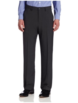 Men's Traveler Flat Front Straight Fit Crosshatch Microfiber Pant