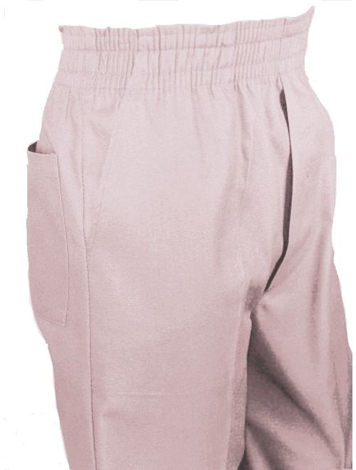 Mens Full Elastic Waist Pants with Mock Fly