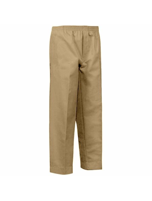 Mens Full Elastic Waist Pants with Mock Fly