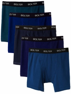 Bolter Men's Cotton Spandex All Day Boxer Briefs 5-Pack