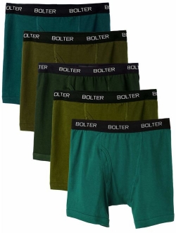 Bolter Men's Cotton Spandex All Day Boxer Briefs 5-Pack