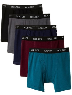 Bolter Men's Cotton Spandex All Day Boxer Briefs 5-Pack