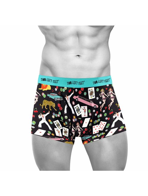 Two Left Feet Mens Cotton Printed Elastic Waist Trunk Underwear