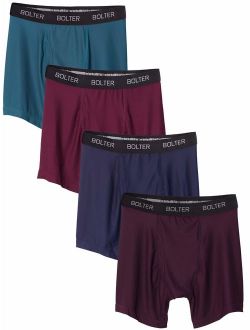 Bolter Men's Nylon Spandex Performance Boxer Briefs 4-Pack