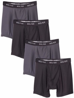 Bolter Men's Nylon Spandex Performance Boxer Briefs 4-Pack