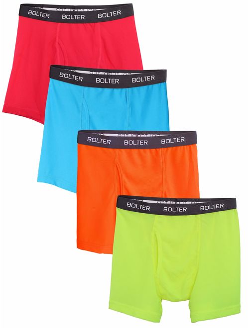 Bolter Men's Nylon Spandex Performance Boxer Briefs 4-Pack