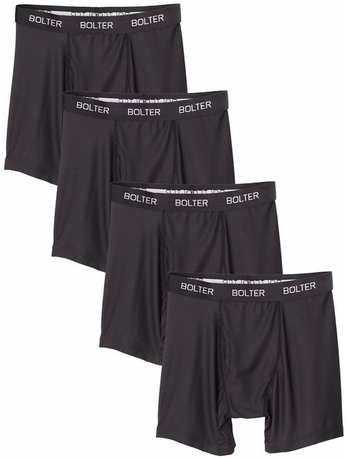 Bolter Men's Nylon Spandex Performance Boxer Briefs 4-Pack