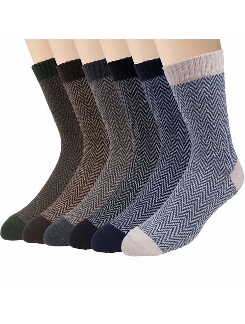 6 Pairs Mens Wool Socks Warm Thermal Winter Socks Men