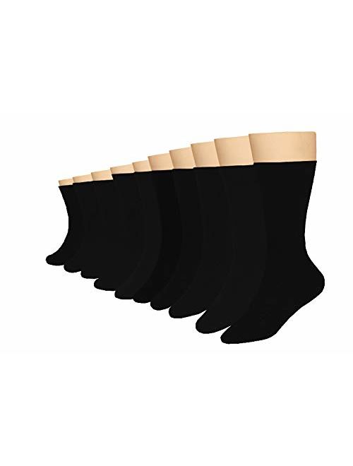 3KB Men's Dress Socks (10 Pairs Per Pack) - Variety of Patterns and Sizes