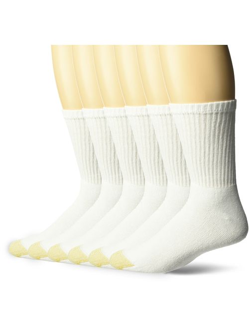 Gold Toe Men's Cushioned Cotton Short Crew Socks, 6-Pack