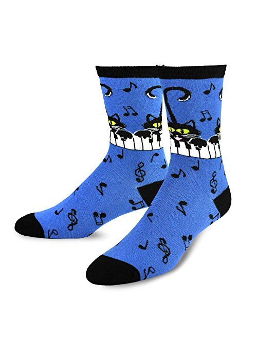 TeeHee Fun Cats Cotton Crew Socks 3-Pack