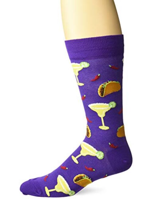 Hot Sox Men's Food and Booze Novelty Casual Crew Socks