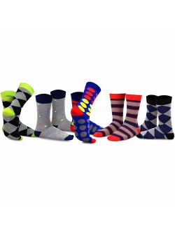 TeeHee Men's Fun and Fashion Cotton Crew Socks 5-Pack