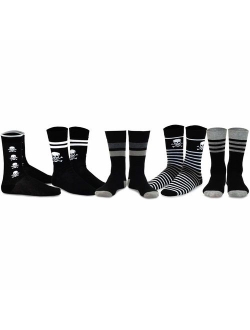 TeeHee Men's Fun and Fashion Cotton Crew Socks 5-Pack