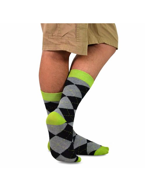 TeeHee Men's Fun and Fashion Cotton Crew Socks 5-Pack