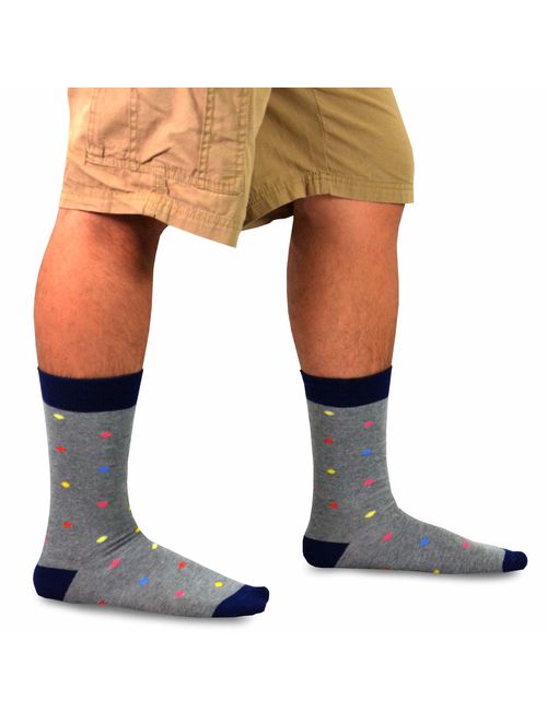 TeeHee Men's Fun and Fashion Cotton Crew Socks 5-Pack